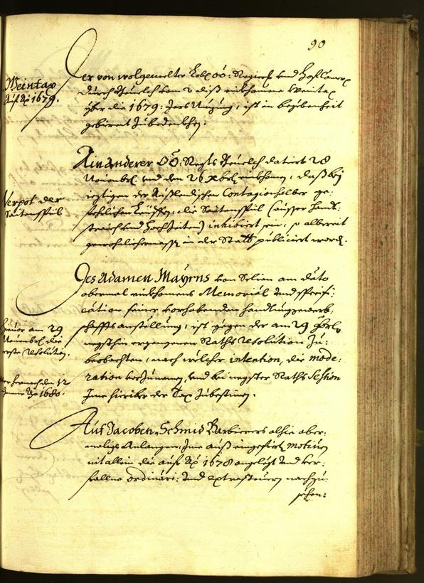 Stadtarchiv Bozen - BOhisto Ratsprotokoll 1679 