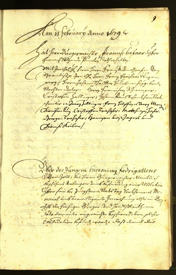 Stadtarchiv Bozen - BOhisto Ratsprotokoll 1679 