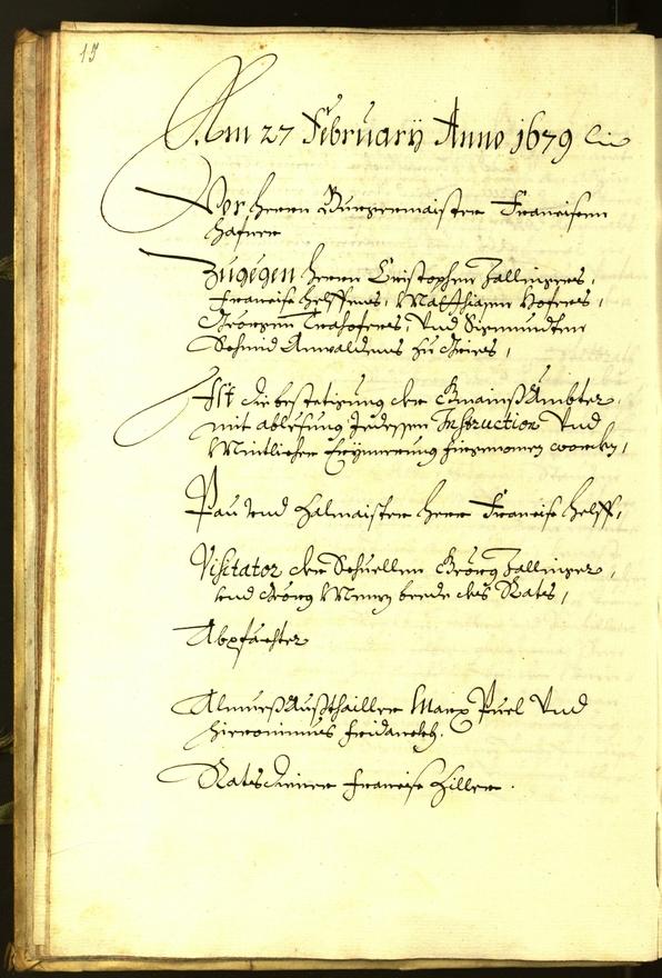 Stadtarchiv Bozen - BOhisto Ratsprotokoll 1679 