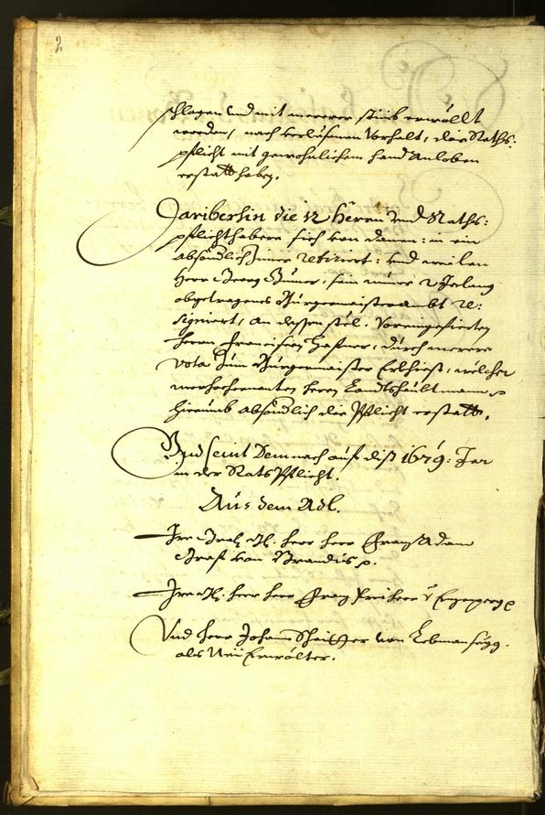 Stadtarchiv Bozen - BOhisto Ratsprotokoll 1679 