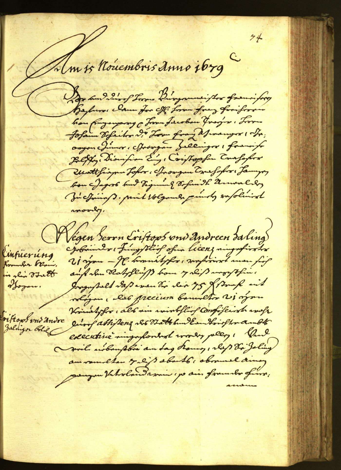 Stadtarchiv Bozen - BOhisto Ratsprotokoll 1679 