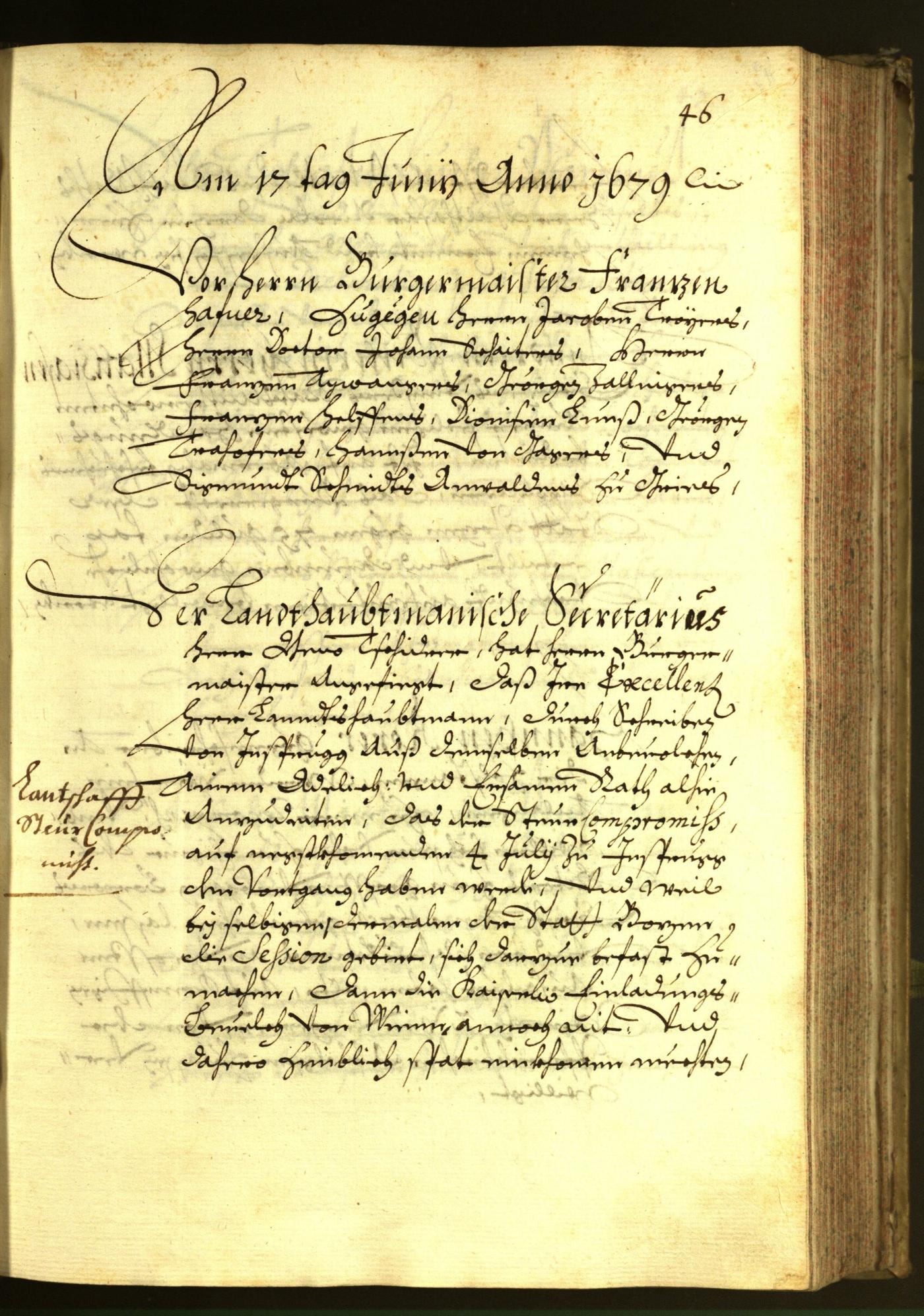 Stadtarchiv Bozen - BOhisto Ratsprotokoll 1679 