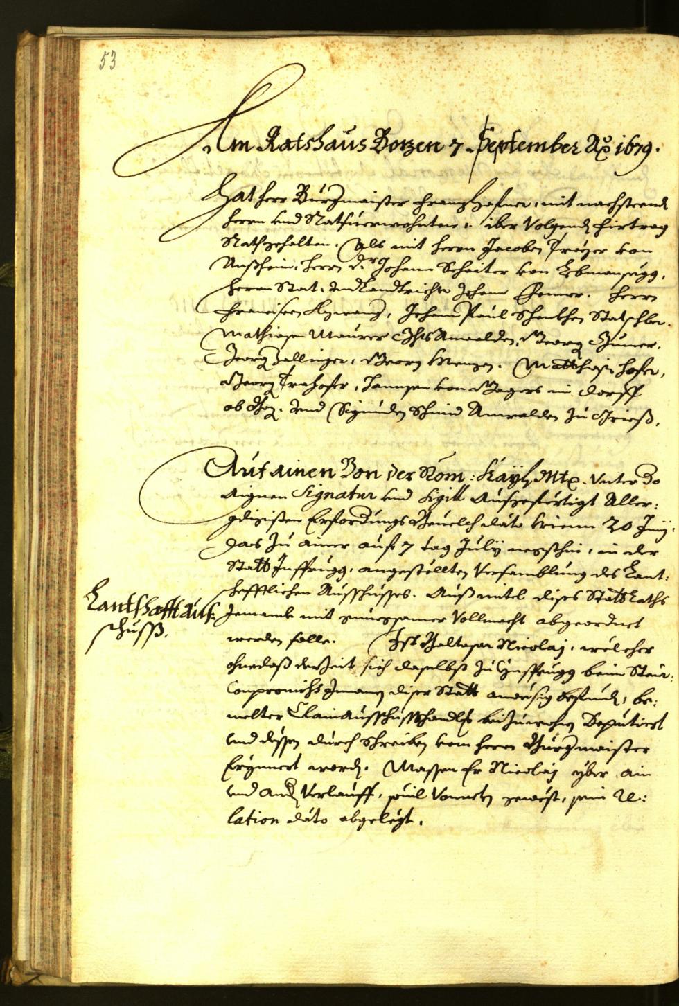 Civic Archives of Bozen-Bolzano - BOhisto Minutes of the council 1679 