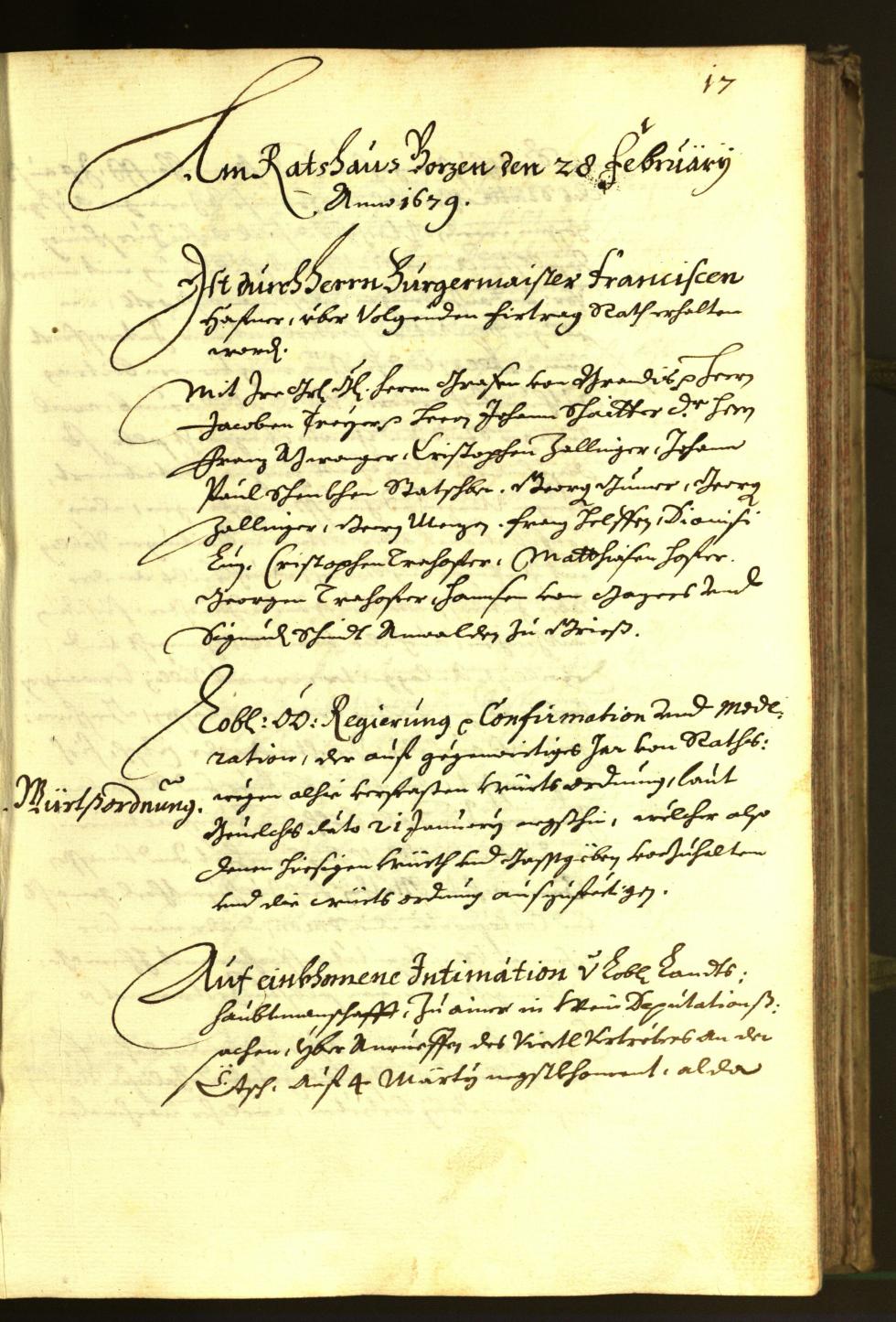 Civic Archives of Bozen-Bolzano - BOhisto Minutes of the council 1679 