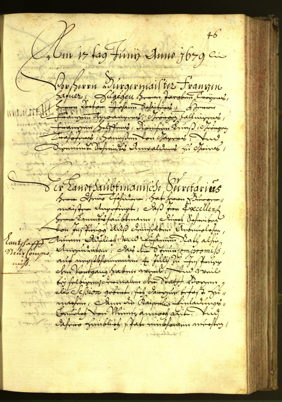 Stadtarchiv Bozen - BOhisto Ratsprotokoll 1679 