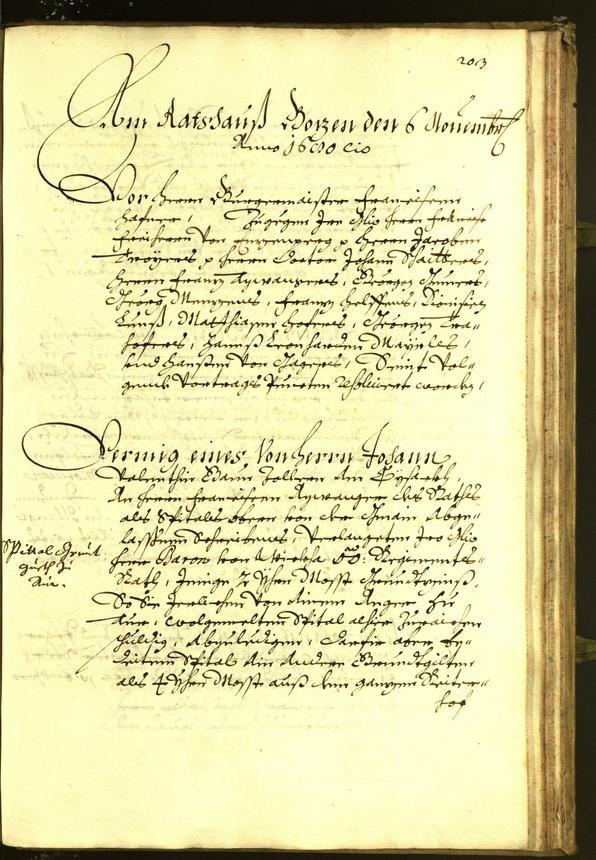 Stadtarchiv Bozen - BOhisto Ratsprotokoll 1680 