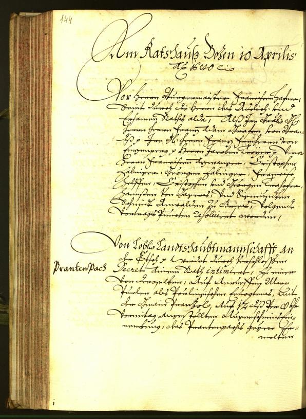 Stadtarchiv Bozen - BOhisto Ratsprotokoll 1680 