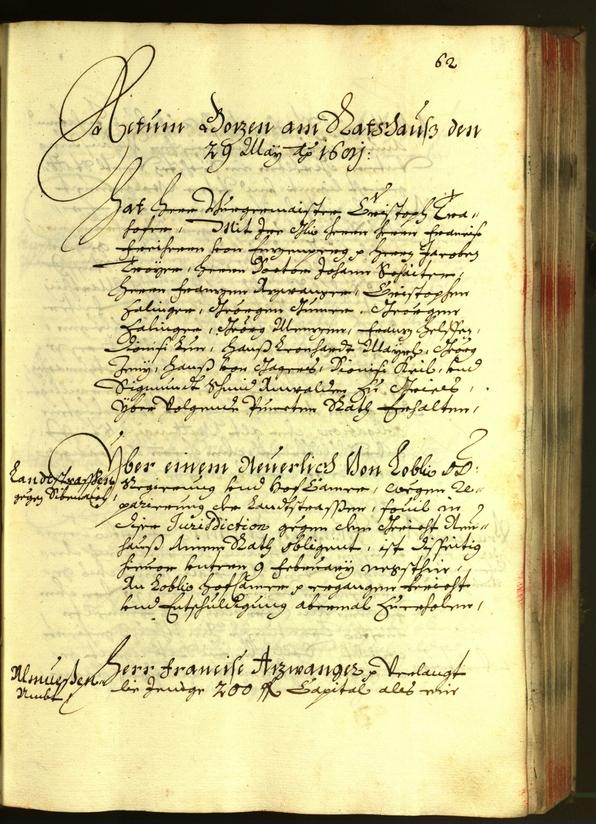 Stadtarchiv Bozen - BOhisto Ratsprotokoll 1681 