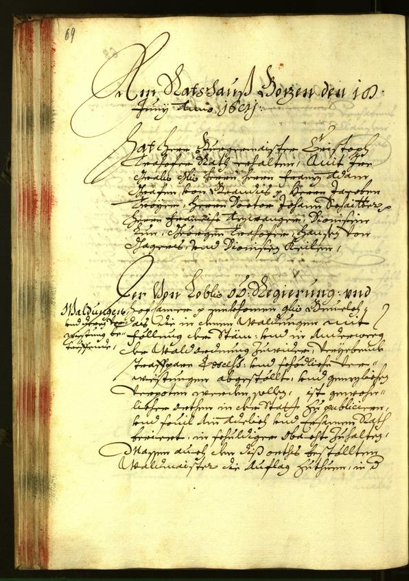 Stadtarchiv Bozen - BOhisto Ratsprotokoll 1681 