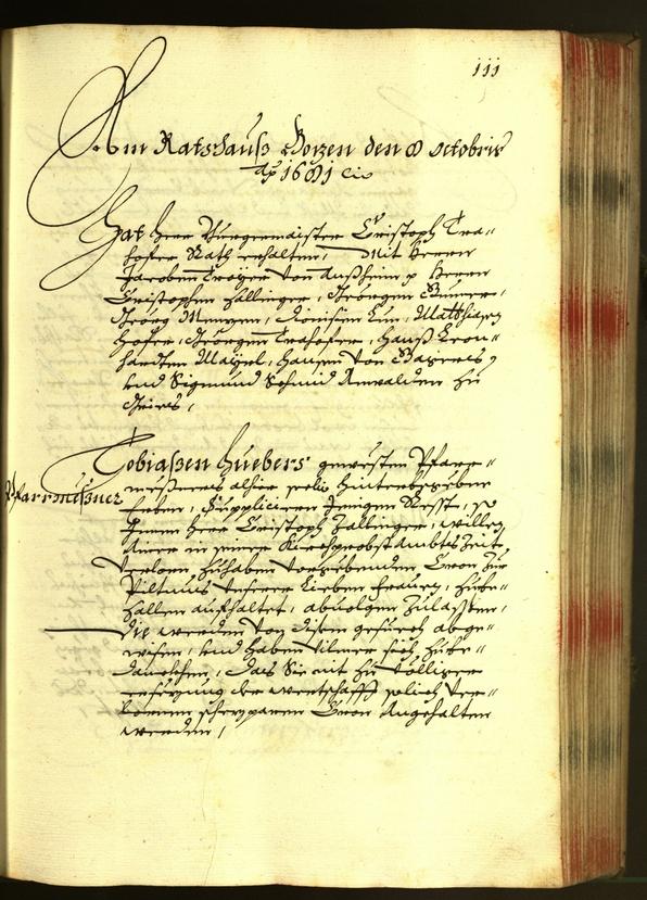 Stadtarchiv Bozen - BOhisto Ratsprotokoll 1681 