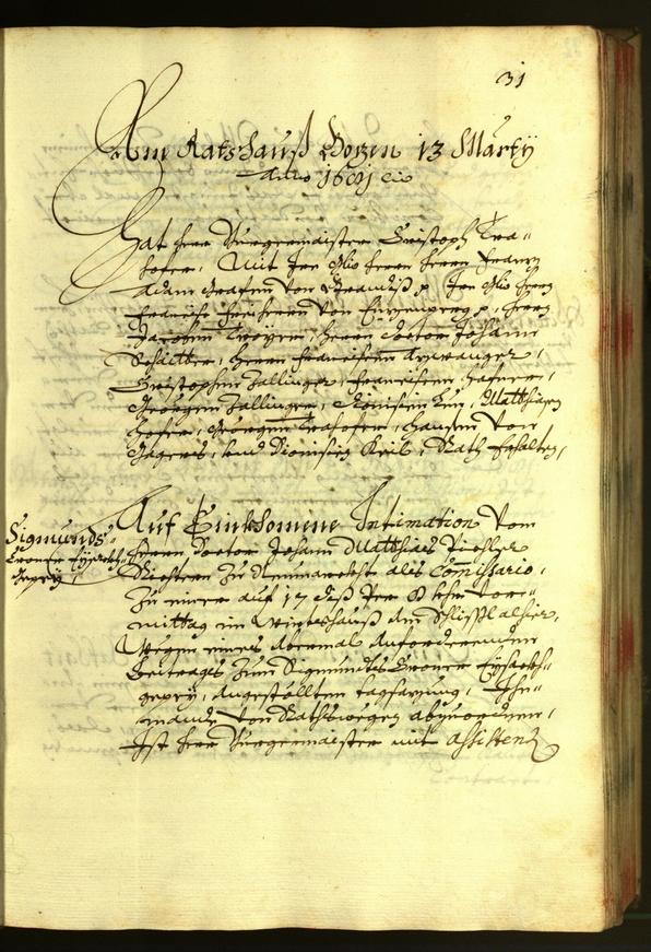 Stadtarchiv Bozen - BOhisto Ratsprotokoll 1681 