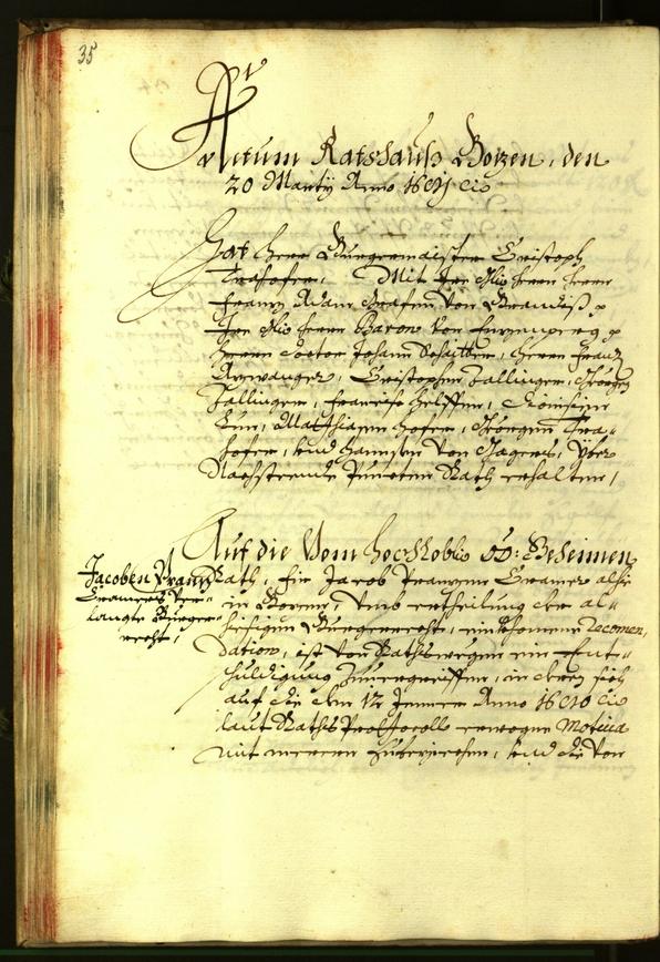 Stadtarchiv Bozen - BOhisto Ratsprotokoll 1681 