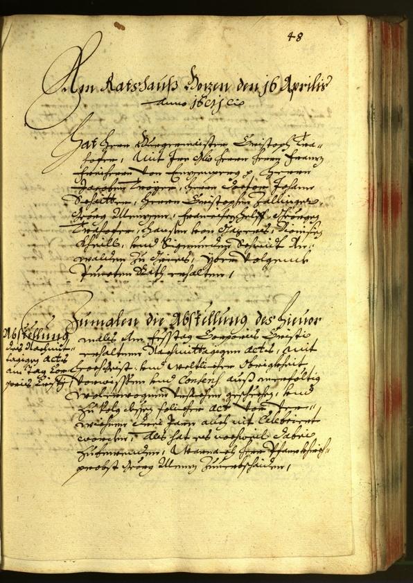 Stadtarchiv Bozen - BOhisto Ratsprotokoll 1681 