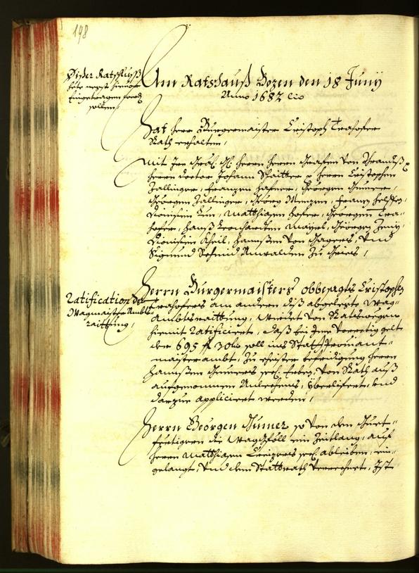 Stadtarchiv Bozen - BOhisto Ratsprotokoll 1682 