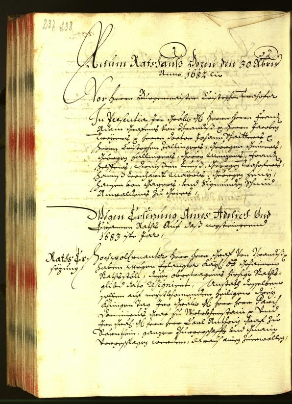 Stadtarchiv Bozen - BOhisto Ratsprotokoll 1682 