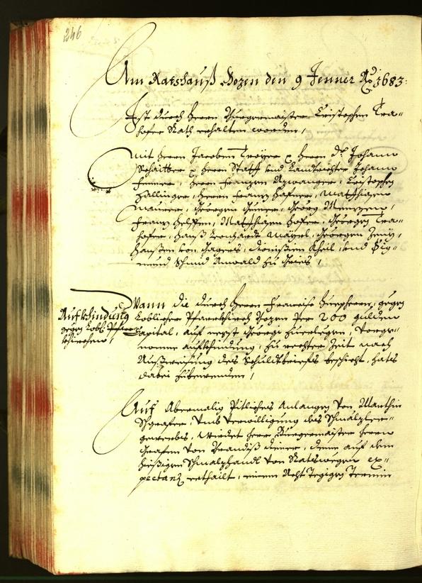 Stadtarchiv Bozen - BOhisto Ratsprotokoll 1682 