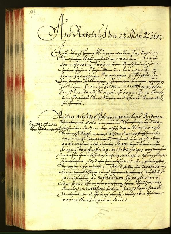 Stadtarchiv Bozen - BOhisto Ratsprotokoll 1682 