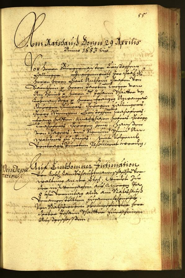 Stadtarchiv Bozen - BOhisto Ratsprotokoll 1683 