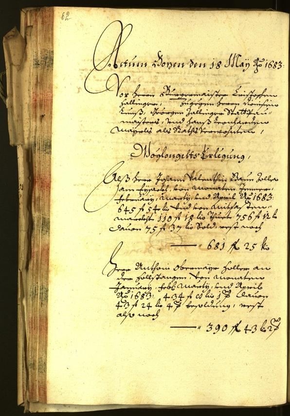 Stadtarchiv Bozen - BOhisto Ratsprotokoll 1683 