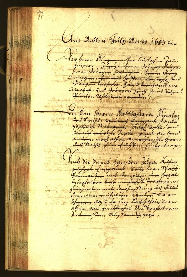 Stadtarchiv Bozen - BOhisto Ratsprotokoll 1683 