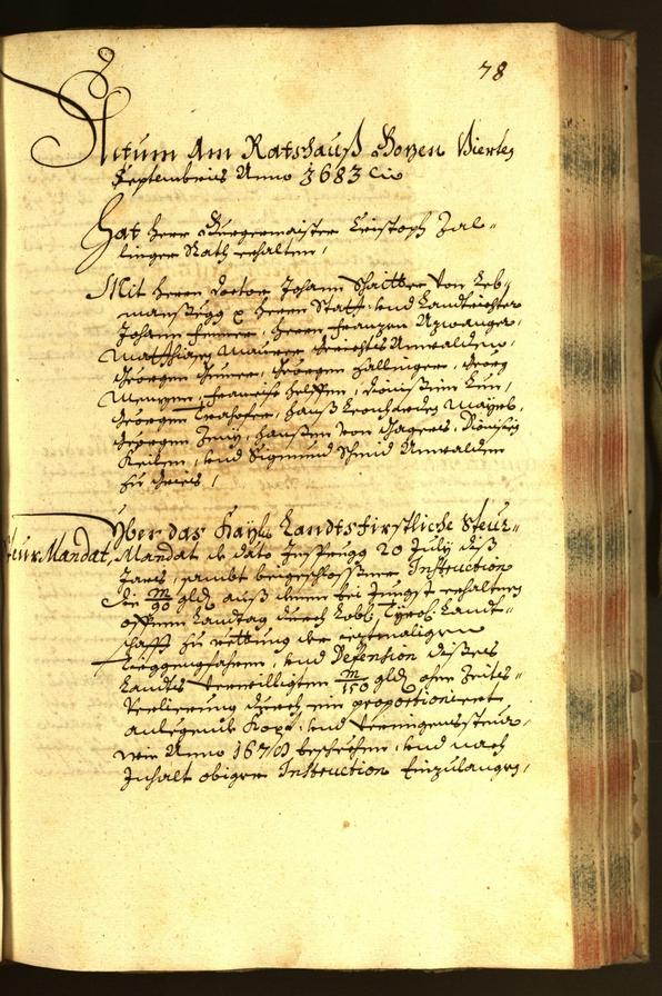 Archivio Storico della Città di Bolzano - BOhisto protocollo consiliare 1683 