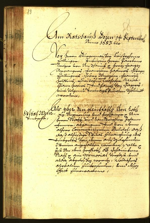 Civic Archives of Bozen-Bolzano - BOhisto Minutes of the council 1683 