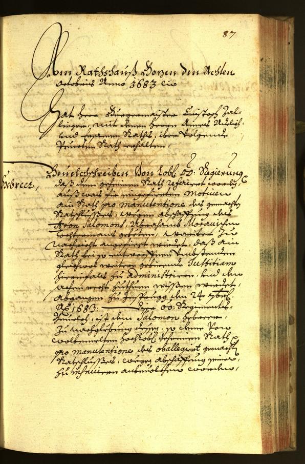 Civic Archives of Bozen-Bolzano - BOhisto Minutes of the council 1683 