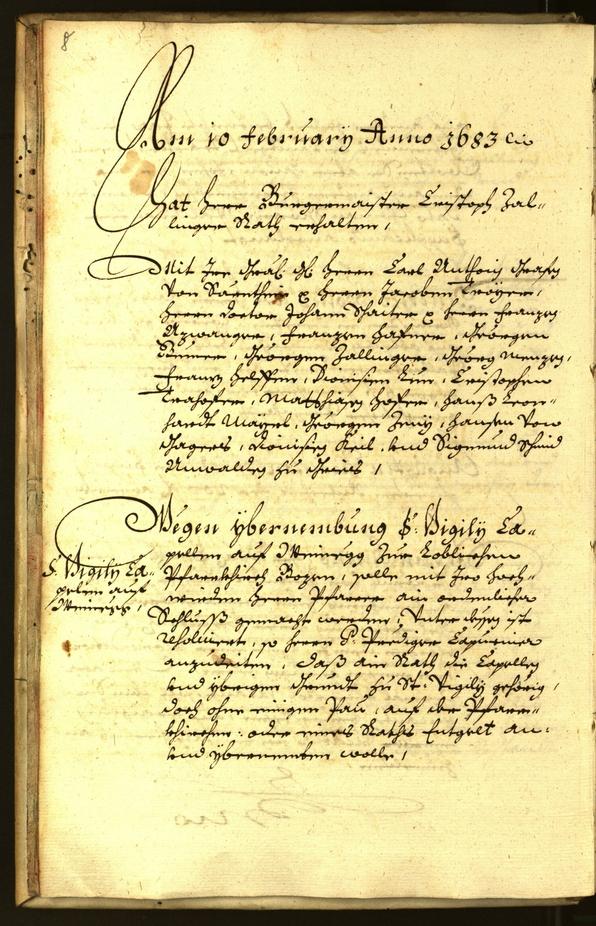 Stadtarchiv Bozen - BOhisto Ratsprotokoll 1683 