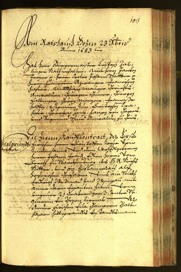 Stadtarchiv Bozen - BOhisto Ratsprotokoll 1683 