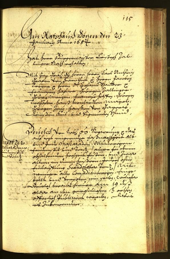 Stadtarchiv Bozen - BOhisto Ratsprotokoll 1684 