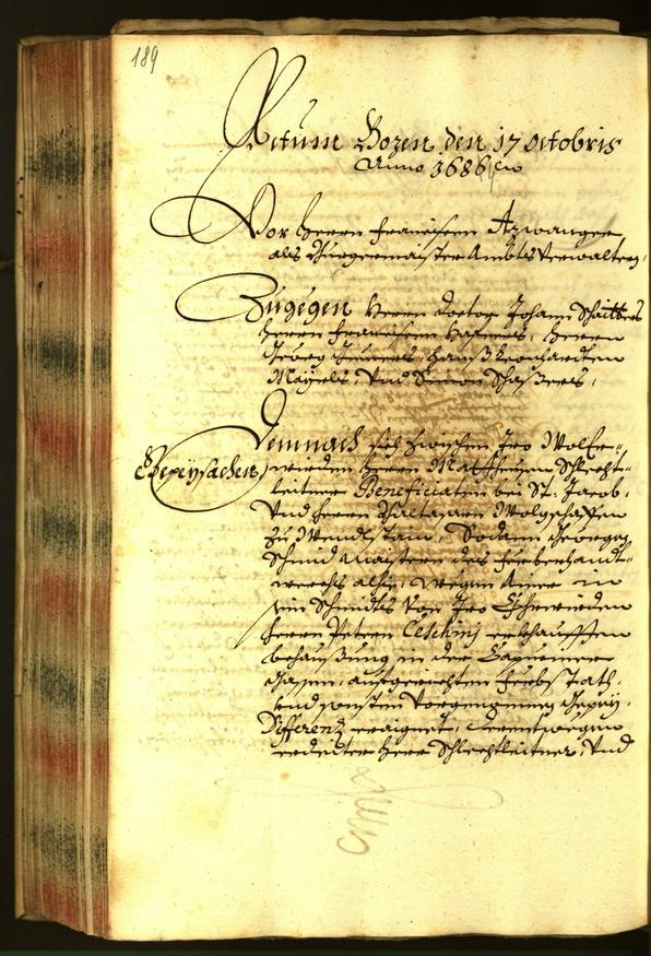 Stadtarchiv Bozen - BOhisto Ratsprotokoll 1684 