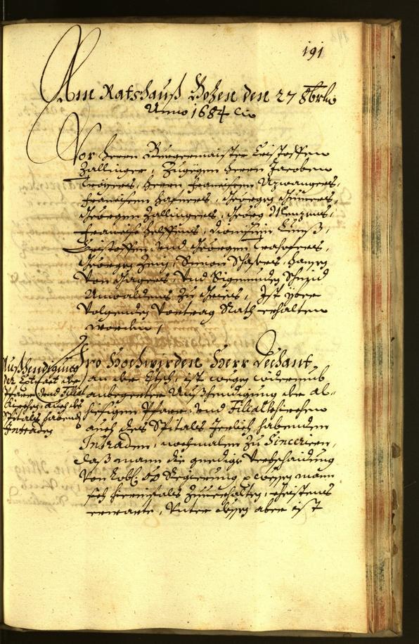 Stadtarchiv Bozen - BOhisto Ratsprotokoll 1684 