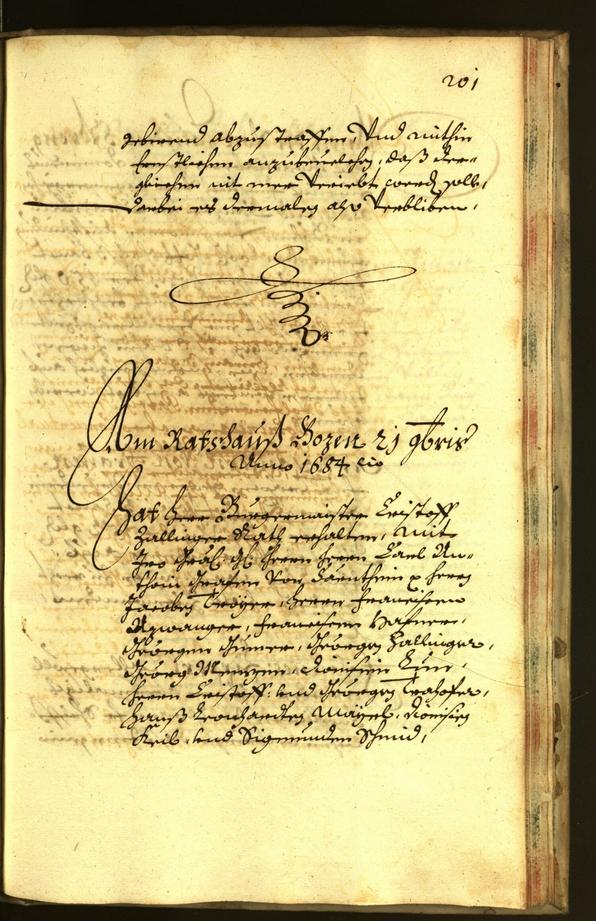 Stadtarchiv Bozen - BOhisto Ratsprotokoll 1684 