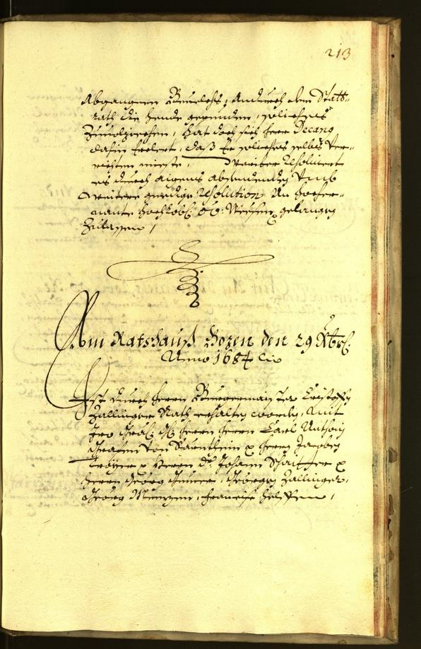 Stadtarchiv Bozen - BOhisto Ratsprotokoll 1684 