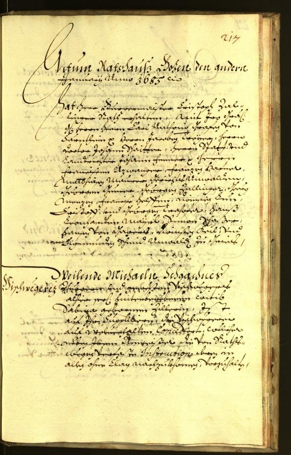 Stadtarchiv Bozen - BOhisto Ratsprotokoll 1684 