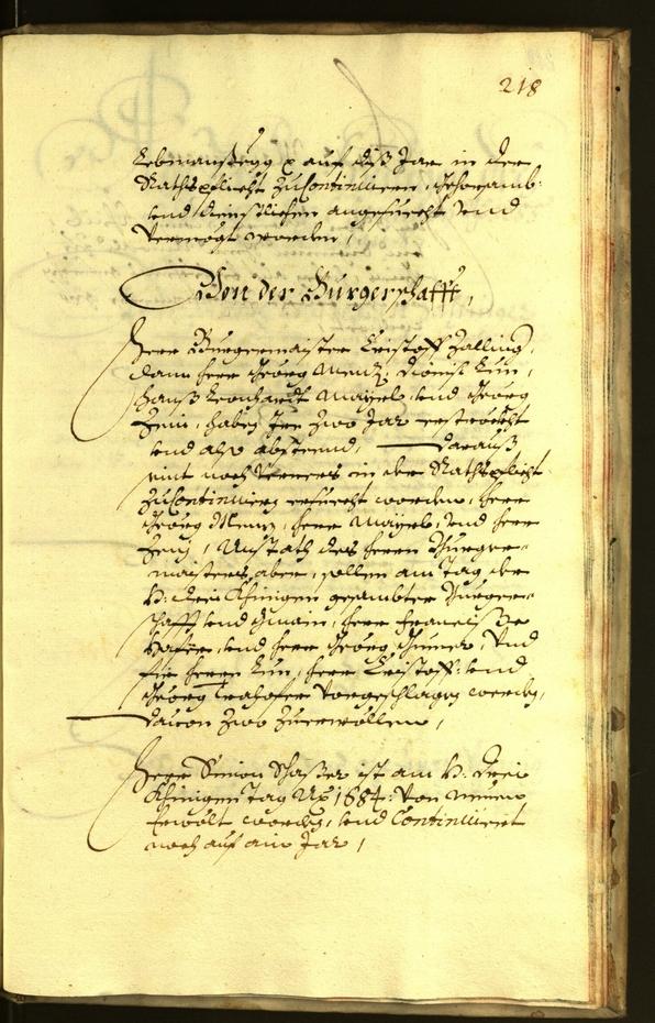 Stadtarchiv Bozen - BOhisto Ratsprotokoll 1684 