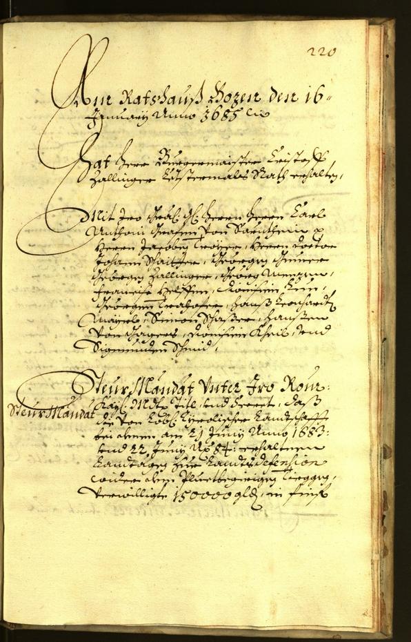 Stadtarchiv Bozen - BOhisto Ratsprotokoll 1684 