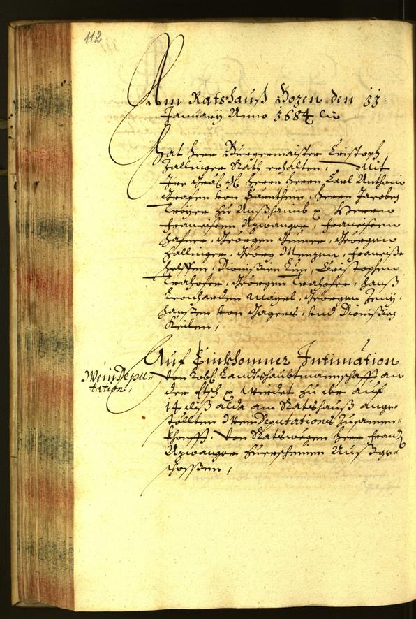 Stadtarchiv Bozen - BOhisto Ratsprotokoll 1684 