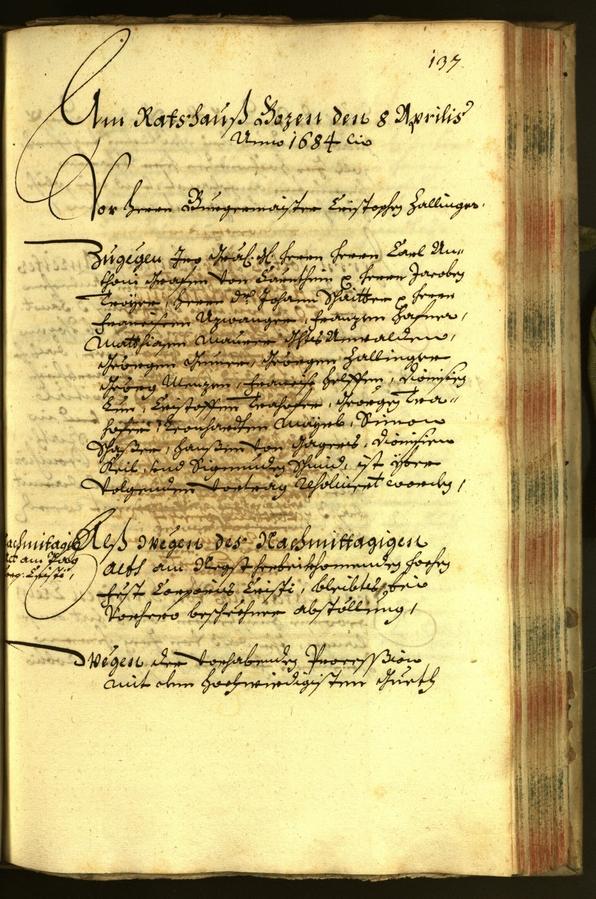 Stadtarchiv Bozen - BOhisto Ratsprotokoll 1684 