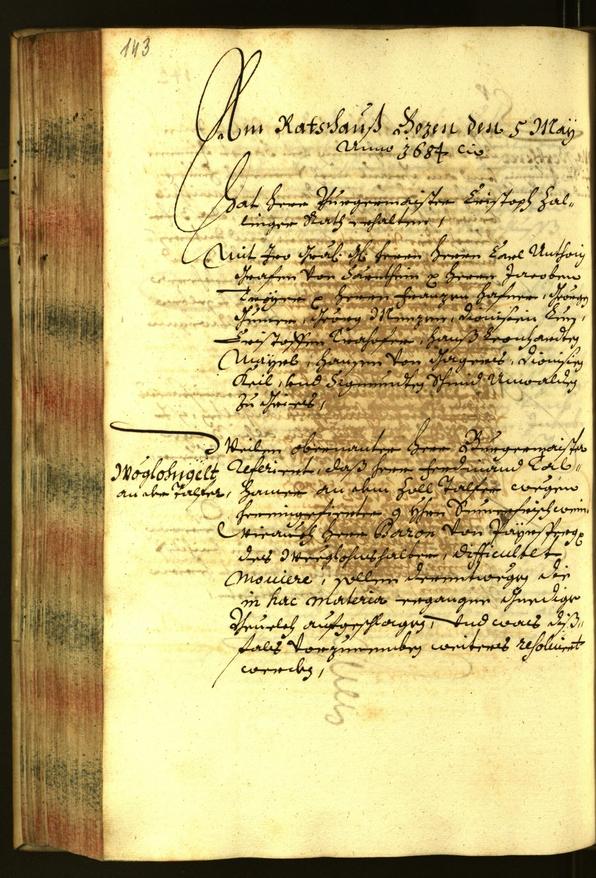 Archivio Storico della Città di Bolzano - BOhisto protocollo consiliare 1684 