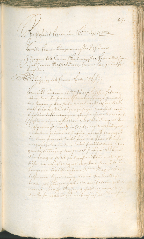 Civic Archives of Bozen-Bolzano - BOhisto Ratsprotokoll 1774/77 