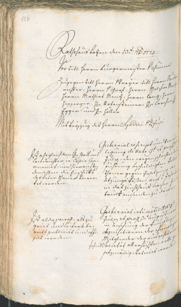 Civic Archives of Bozen-Bolzano - BOhisto Ratsprotokoll 1774/77 