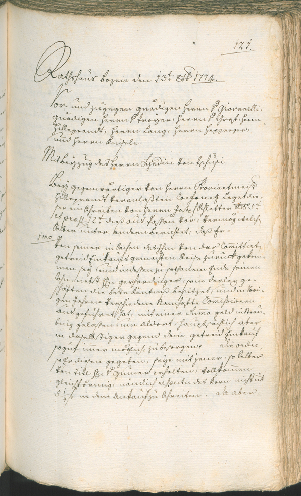 Stadtarchiv Bozen - BOhisto Ratsprotokoll 1774/77 