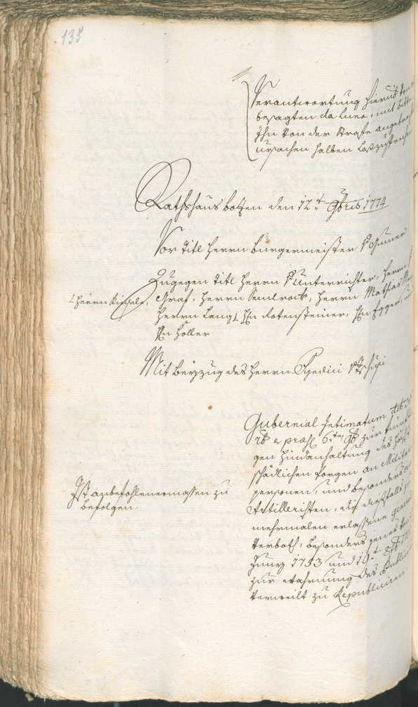 Archivio Storico della Città di Bolzano - BOhisto protocollo consiliare 1774/77 