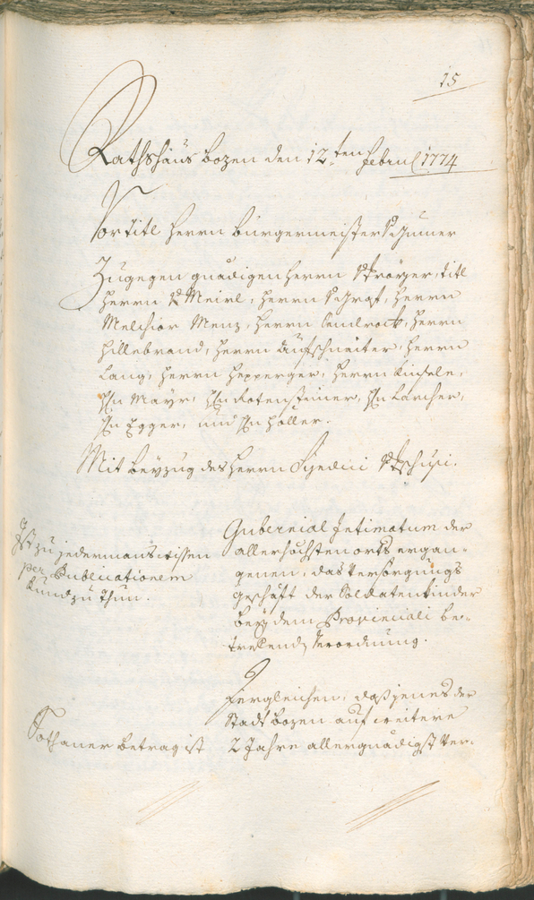 Stadtarchiv Bozen - BOhisto Ratsprotokoll 1774/77 