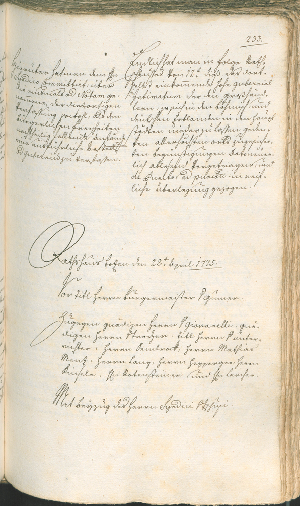 Archivio Storico della Città di Bolzano - BOhisto protocollo consiliare 1774/77 