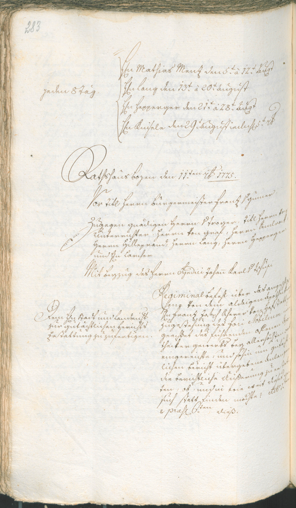 Archivio Storico della Città di Bolzano - BOhisto protocollo consiliare 1774/77 