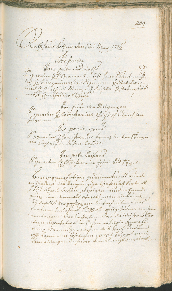 Stadtarchiv Bozen - BOhisto Ratsprotokoll 1774/77 