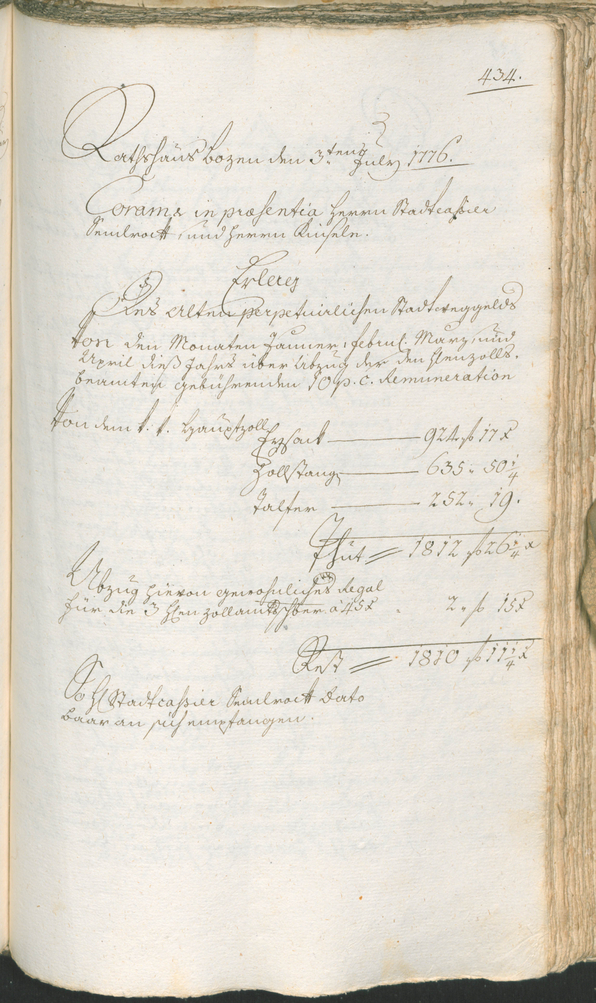 Stadtarchiv Bozen - BOhisto Ratsprotokoll 1774/77 