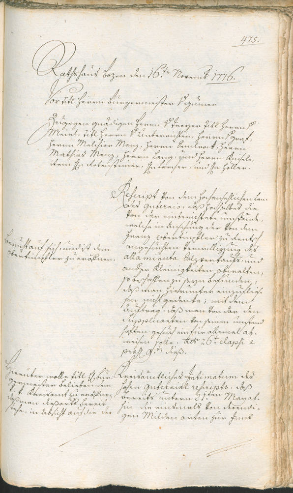 Archivio Storico della Città di Bolzano - BOhisto protocollo consiliare 1774/77 